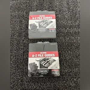 New Set Of 2 Vaultz A-Z CD File Guides 5 x 5 1/2 Black  *Sealed*